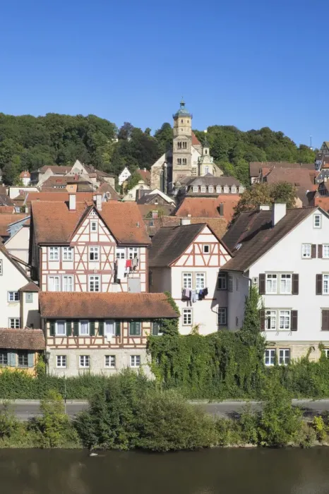 Framed Print : Old town with St. Michael Kirche church, Schwaebisch Hall, Hohenlohe, Baden-Wuerttemberg, Germany, Europe Framed Print : Old town with St. Michael Kirche church, Schwaebisch Hall, Hohenlohe, Baden-Wuerttemberg, Germany, Europe