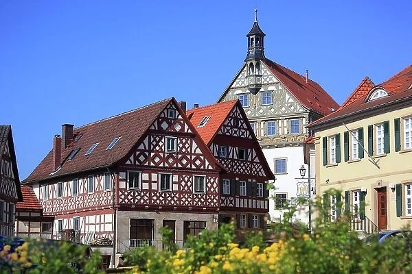 Old town and town hall of Burgkunstadt, Lichtenfels district, Upper Franconia, Bavaria, Germany