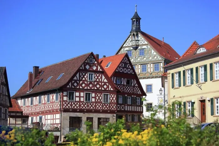 Framed Print : Old town and town hall of Burgkunstadt, Lichtenfels district, Upper Franconia, Bavaria, Germany