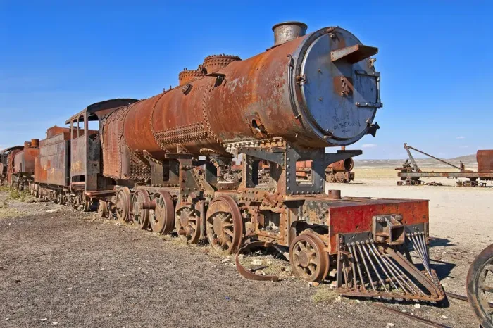 Framed Print : Old train in the train cemetery Cementerio de los Trenes, Uyuni, Bolivia
