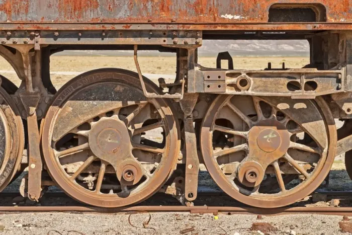 Framed Print : Old train in the train cemetery Cementerio de los Trenes, Uyuni, Bolivia