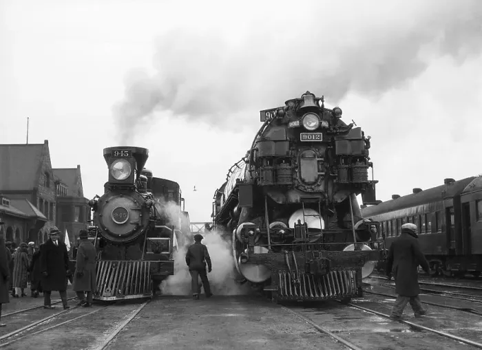 Framed Print : Old Versus New Locomotives Framed Print : Old Versus New Locomotives