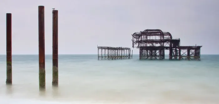 Framed Print : The Old West Pier, Brighton