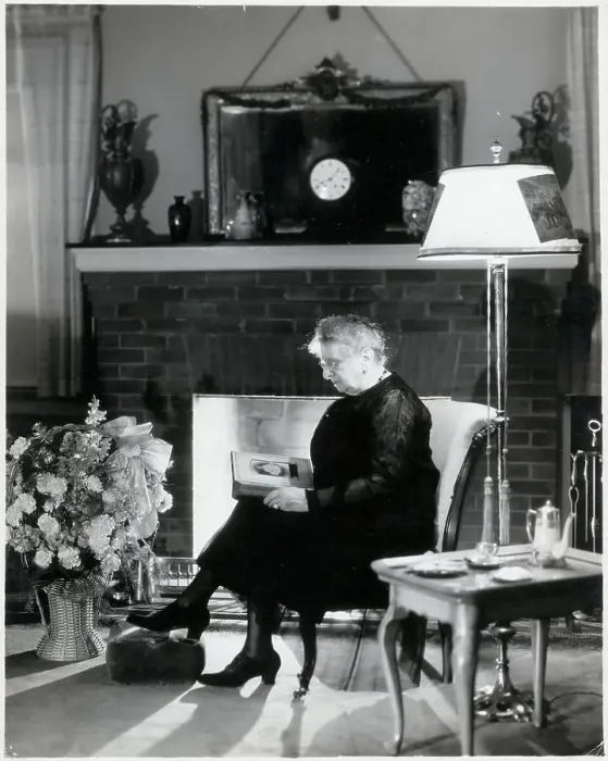 Framed Print : Old Woman In Front Of Fireplace Framed Print : Old Woman In Front Of Fireplace