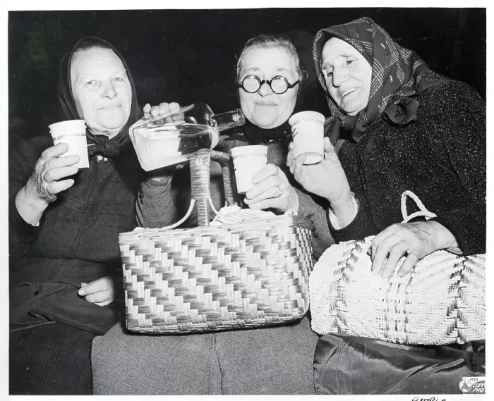 Framed Print : Old Women Having A Parting Drink Framed Print : Old Women Having A Parting Drink