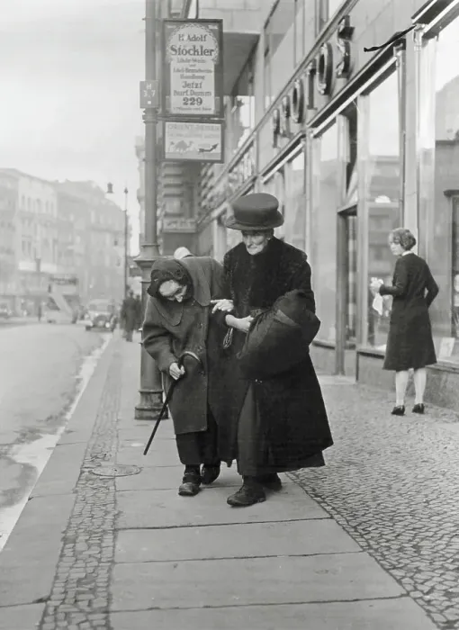 Framed Print : Two Old Women on Street in Berlin Framed Print : Two Old Women on Street in Berlin