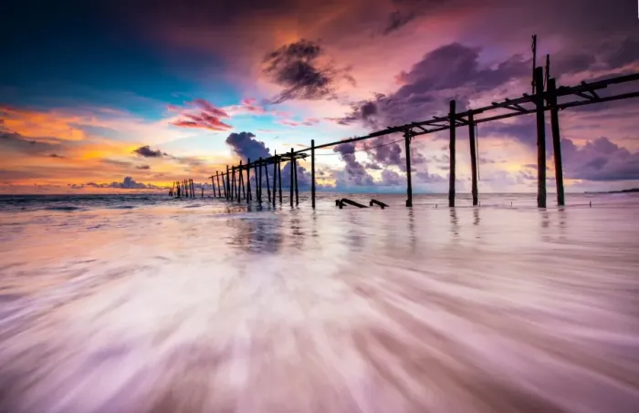 Framed Print : Old wood. Old Wood Bridge Pilai Beach Phang-Nga Thailand Framed Print : Old wood. Old Wood Bridge Pilai Beach Phang-Nga Thailand