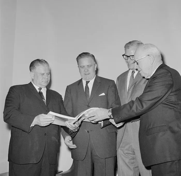 Framed Print : Olin E. Teague, James E. Webb, George P. Miller and Robert C. Seamans, Jr. Before Hearing Framed Print : Olin E. Teague, James E. Webb, George P. Miller and Robert C. Seamans, Jr. Before Hearing