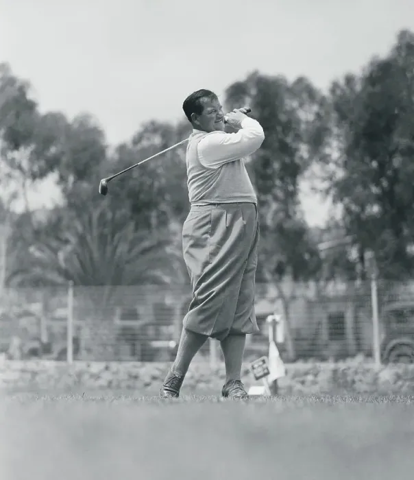Framed Print : Oliver Hardy in Golfing Action Framed Print : Oliver Hardy in Golfing Action