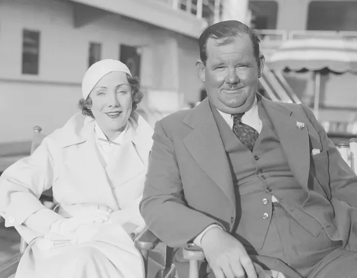 Framed Print : Oliver Hardy with His Wife Framed Print : Oliver Hardy with His Wife