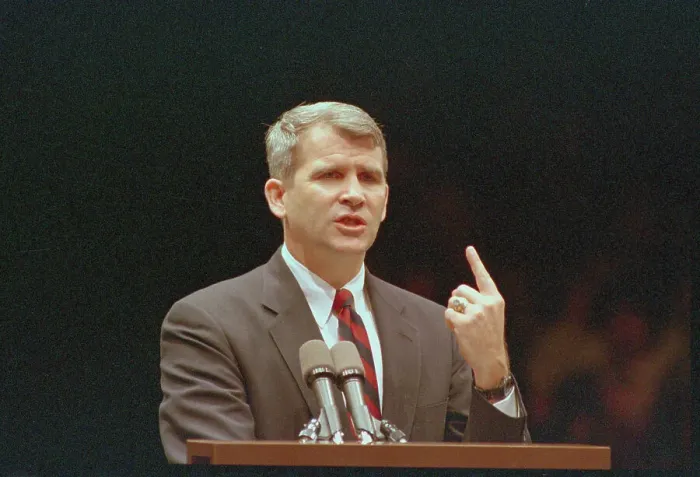 Framed Print : Oliver North Gesturing While Speaking Framed Print : Oliver North Gesturing While Speaking