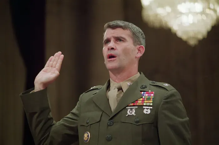 Framed Print : Oliver North Being Sworn In Framed Print : Oliver North Being Sworn In