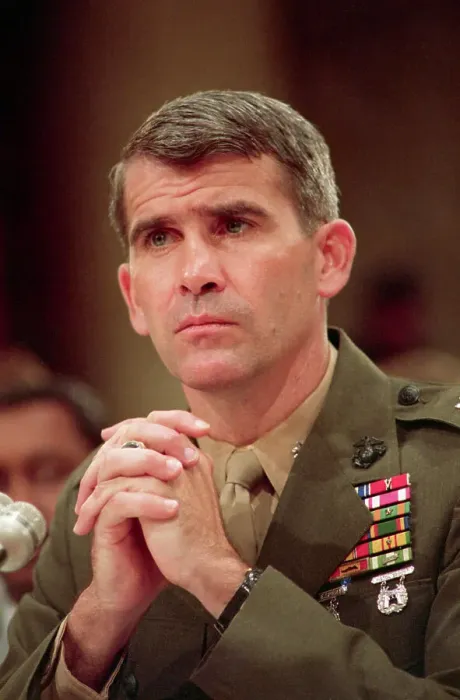 Framed Print : Oliver North Testifying at the Iran-Contra Hearings Framed Print : Oliver North Testifying at the Iran-Contra Hearings