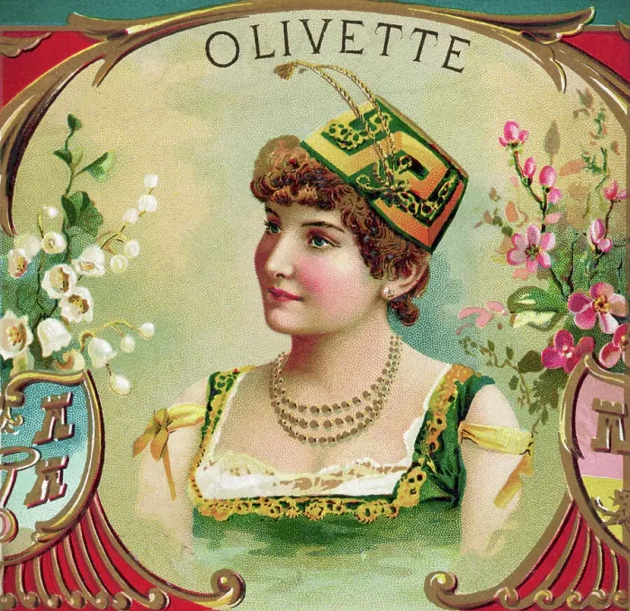 Framed Print : Olivette Cigar Box Label W / Woman Framed Print : Olivette Cigar Box Label W / Woman