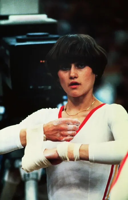 Framed Print : Olympian Nadia Comaneci Preparing Her Wrists for Feats Framed Print : Olympian Nadia Comaneci Preparing Her Wrists for Feats
