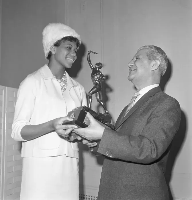 Framed Print : Olympian Wilma Rudolph Ward Accepting Trophy Framed Print : Olympian Wilma Rudolph Ward Accepting Trophy