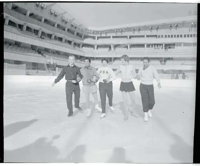Framed Print : Olympians Practice on Skating Rink Framed Print : Olympians Practice on Skating Rink