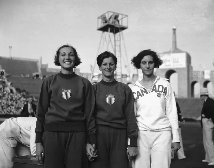 Framed Print : Olympic Athlete Babe Didrikson with High Jump Medalists Framed Print : Olympic Athlete Babe Didrikson with High Jump Medalists