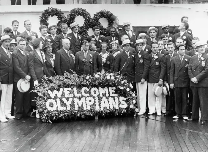 Framed Print : Last Olympic Athletes Return - Olympics 1936 Framed Print : Last Olympic Athletes Return - Olympics 1936