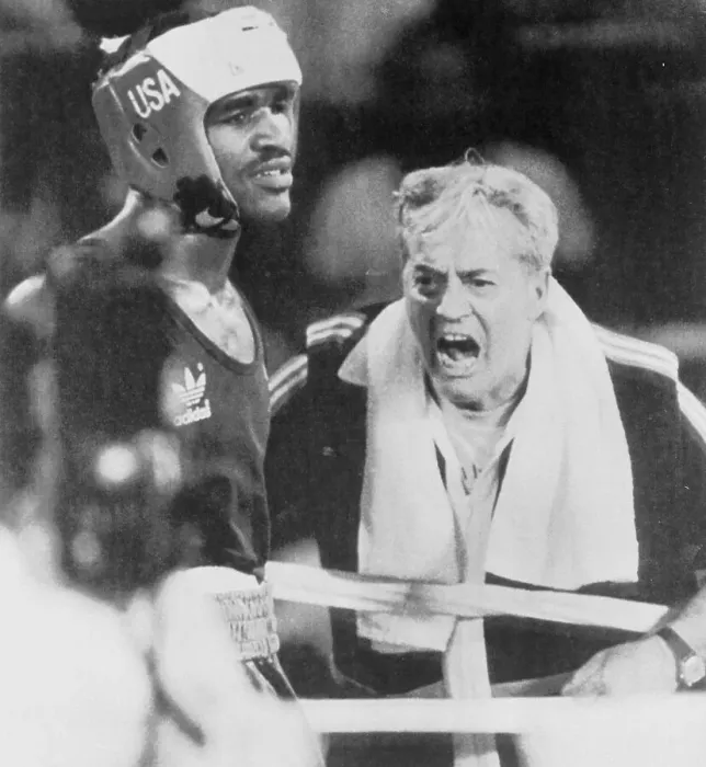 Framed Print : Olympic Boxer Evander Holyfield Being Disqualified
