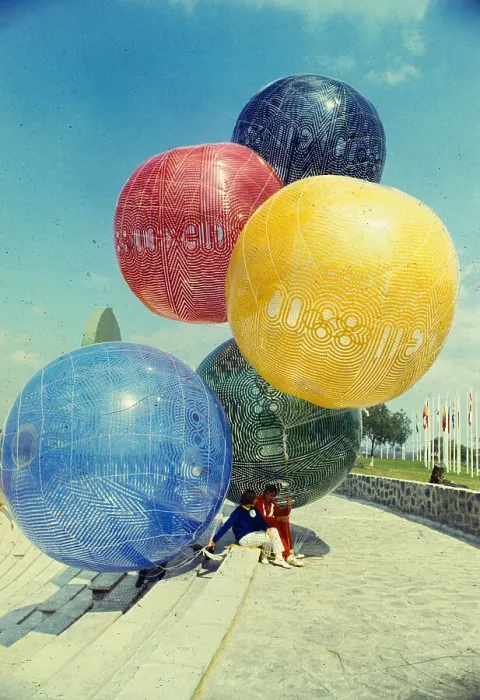 Framed Print : Olympic Contestants Sittting Beneath Olympic Balloons Framed Print : Olympic Contestants Sittting Beneath Olympic Balloons
