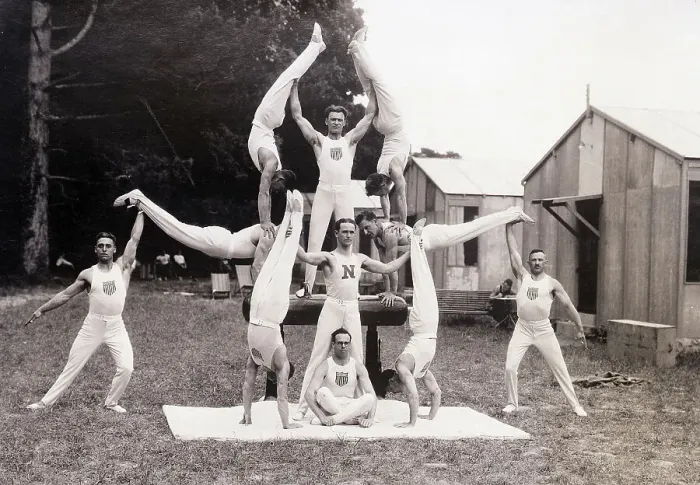Framed Print : US Olympic Gymnasts Pose in Pyramid Framed Print : US Olympic Gymnasts Pose in Pyramid