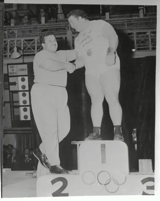 Framed Print : Olympic Heavy Weight Winners Shaking Hands