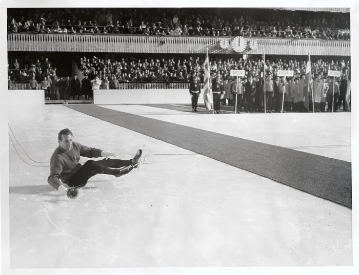 Framed Print : Olympic Italian Speed Skater Guido Caroli Fell While Carrying Torch Framed Print : Olympic Italian Speed Skater Guido Caroli Fell While Carrying Torch