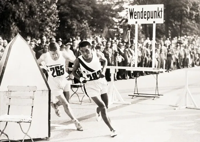 Framed Print : Olympic Marathoners Finishing Race Framed Print : Olympic Marathoners Finishing Race