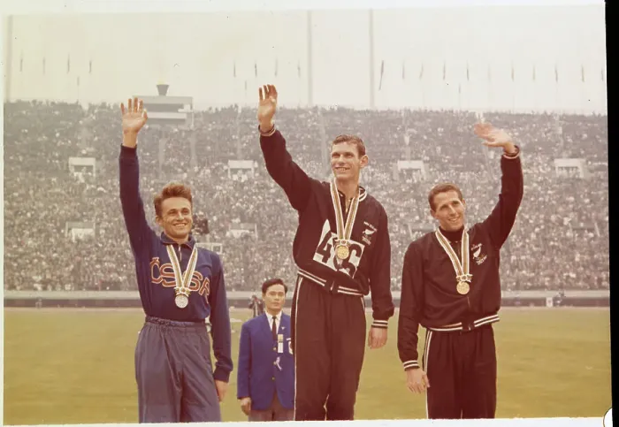 Framed Print : Olympic Medal Winners Waving