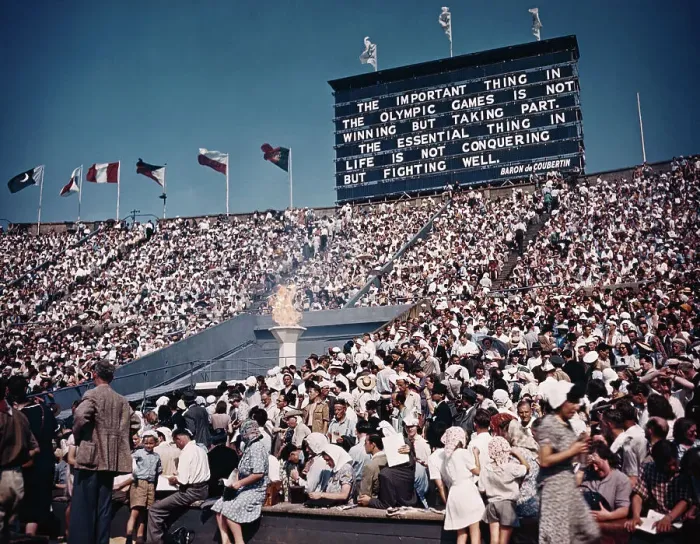 Framed Print : Olympic Spectators in Stadium Framed Print : Olympic Spectators in Stadium