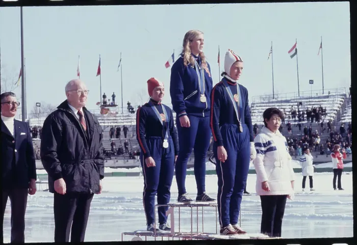 Framed Print : Olympic Speed Skating Champions