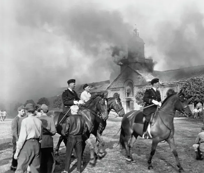 Framed Print : Olympic Stables On Fire, 1956
