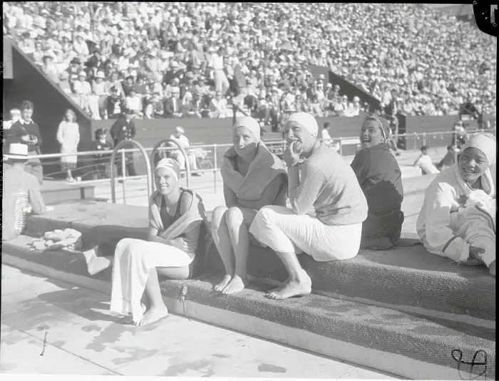 Framed Print : Olympic Swimmers Resting Poolside Framed Print : Olympic Swimmers Resting Poolside