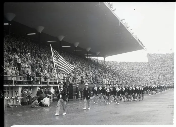 Framed Print : Us Olympic Team Marching Into Stadium Framed Print : Us Olympic Team Marching Into Stadium
