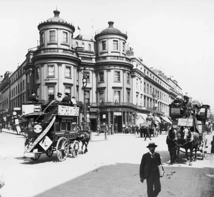 Framed Print : Omnibuses On The Strand Framed Print : Omnibuses On The Strand
