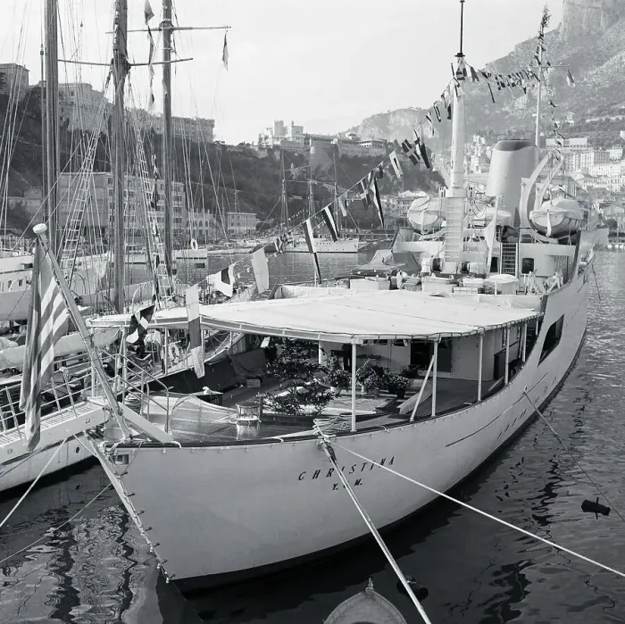 Framed Print : Onassis Yacht Sitting at the Dock Framed Print : Onassis Yacht Sitting at the Dock
