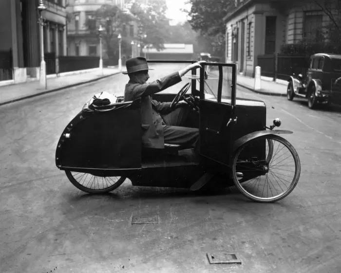 Framed Print : One-Man Car Cycle Framed Print : One-Man Car Cycle