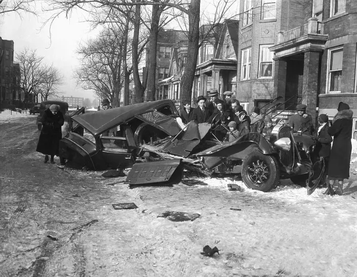 Framed Print : Onlookers Stare at Car Wreck Framed Print : Onlookers Stare at Car Wreck
