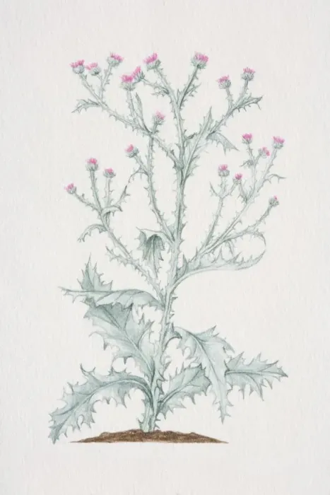 Framed Print : Onopordum acanthium, Cotton Thistle or Scotch Thistle plant growing in soil Framed Print : Onopordum acanthium, Cotton Thistle or Scotch Thistle plant growing in soil