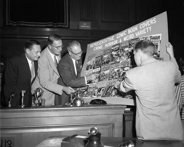 Framed Print : Open Comic Book Hearings