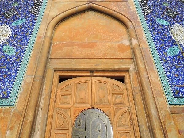 Open gate to Islam - beautiful mosque entrance, Isfahan, Iran