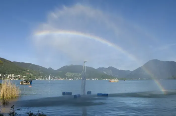 Framed Print : Openair trick fountains, Tegernsee lake, Bavaria, Germany, Europe Framed Print : Openair trick fountains, Tegernsee lake, Bavaria, Germany, Europe