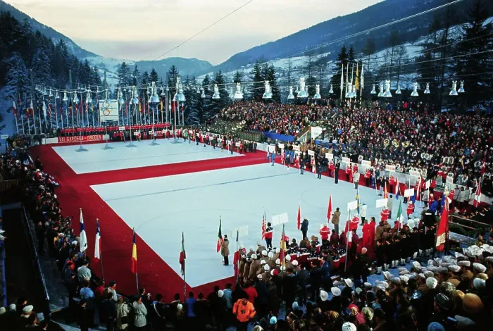 Framed Print : Opening Ceremony of Ski Championships Framed Print : Opening Ceremony of Ski Championships
