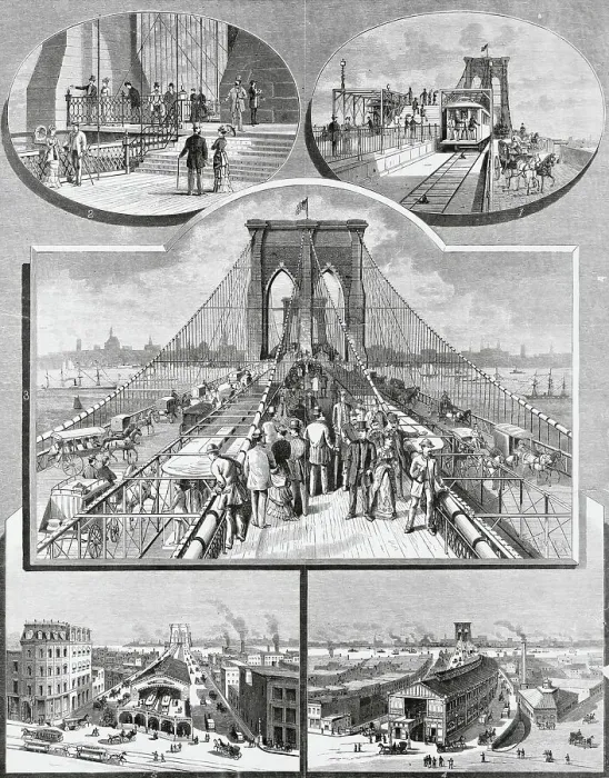 Framed Print : Opening Day for Brooklyn Bridge Framed Print : Opening Day for Brooklyn Bridge