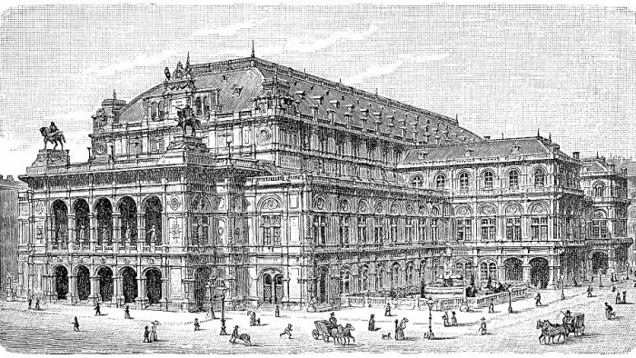 Framed Print : The Opera House in Vienna, 1888, Austria, Historic, digitally restored reproduction of an original 19th-century artwork Framed Print : The Opera House in Vienna, 1888, Austria, Historic, digitally restored reproduction of an original 19th-century artwork