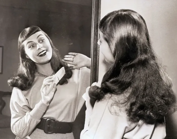 Framed Print : Opera singer Roberta Peters Combing Hair in Mirror Framed Print : Opera singer Roberta Peters Combing Hair in Mirror