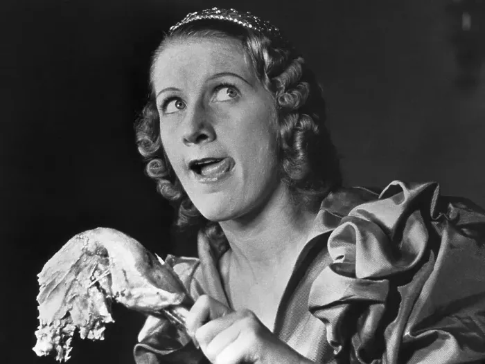 Framed Print : Opera Singer Ruby Mercer Eating Turkey