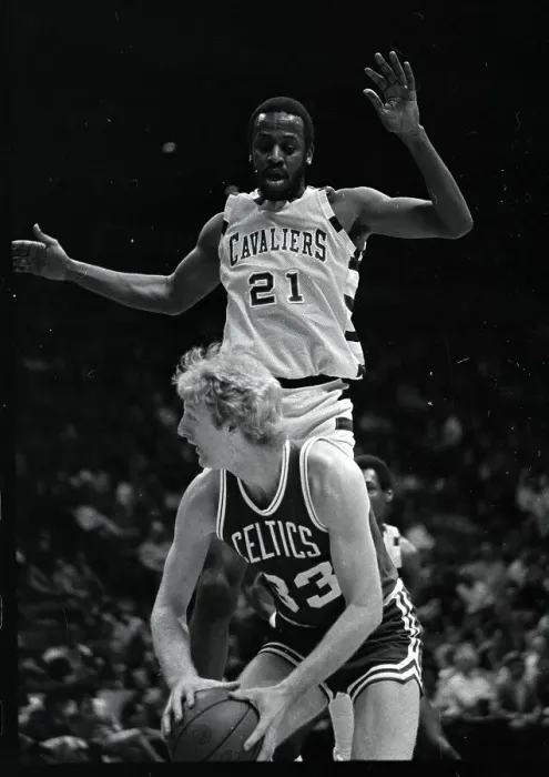Framed Print : Opposing Player Blocking by Leaping Over Larry Bird Framed Print : Opposing Player Blocking by Leaping Over Larry Bird