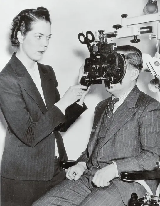 Framed Print : Optometrist Examining a Patient Framed Print : Optometrist Examining a Patient